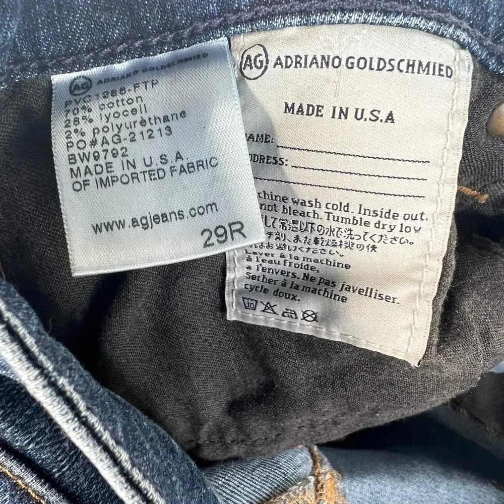 ⭐️AG Adriano Goldschmied The Stevie Slim Straight Jeans Distressed 29R - Picture 11 of 12